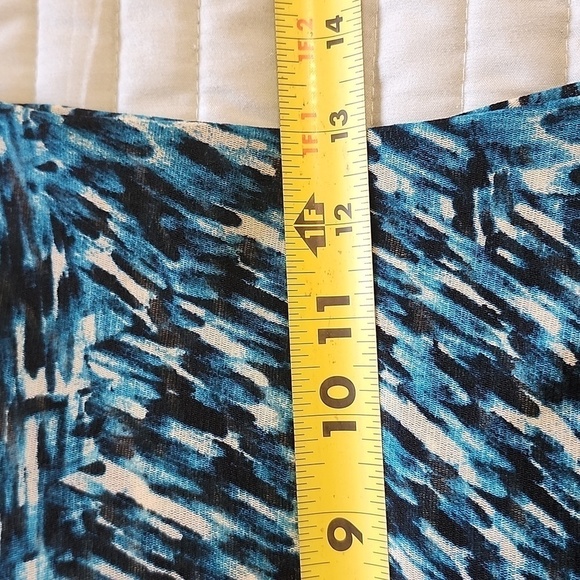 Karen Kane Tahoe Turquoise Print Stretch Mesh Turtleneck Top Large - $72 - Picture 9 of 10